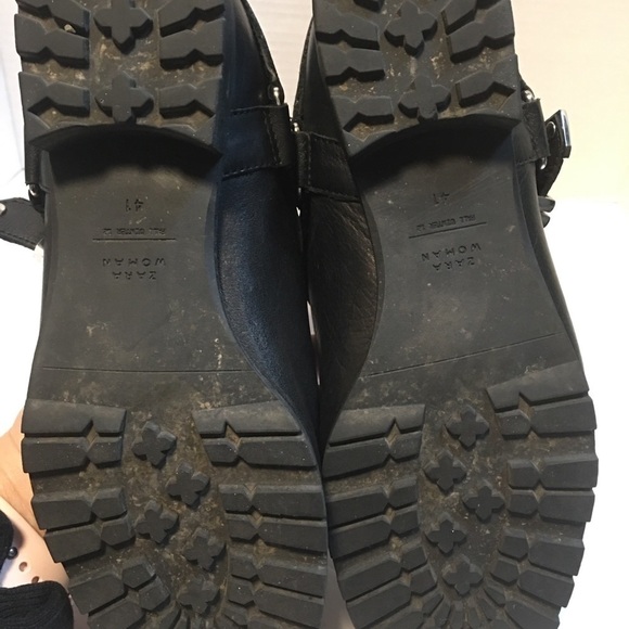 👢 ZARA Women’s Moto Boots, Leather Studded EUC - Picture 4 of 7